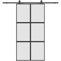 vidaXL Porte coulissante avec ferrure noire 102,5x205 cm verre trempé