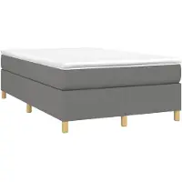 vidaXL Lit boxspring avec matelas gris foncé 120x190 cm Tissu