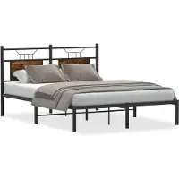 vidaXL Cadre de lit sans matelas chêne fumé 140x200 cm bois composite