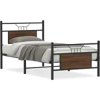 vidaXL Cadre de lit sans matelas Chêne brun 90x190 cm Bois composite
