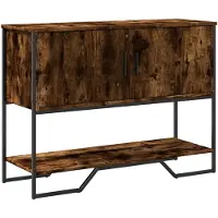 vidaXL Table console chêne fumé 100x35x74,5 cm bois d'ingénierie
