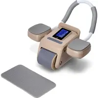 HMS Ka08 Brown Abs Automatic Abdominal Muscle Exercise Wheel With Lcd Display And Charging