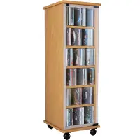 VCM Bois CD DVD Stand Étagère Armoire Étagère sur pied Roulettes pivotantes Valenza Porte en verre Bois CD DVD Stand Étagère Armoire Étagère sur pied Roulettes pivotantes Valenza Porte en verre