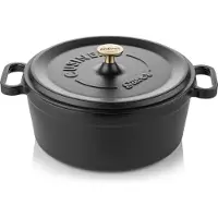 Silver casserole - 24 cm - 4.0 litre - fonte - 4 couches de revêtement en émail