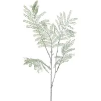 J-Line Branche mimosa feuilles+paillettes plastique vert