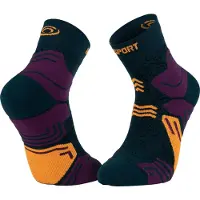 BV Sport - Chaussettes de randonnée - Trek GR Mid Polyamide Vert/Orange - Taille 39-41 - Navy