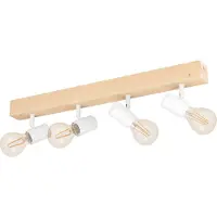 Eglo Spot de plafond Townshend 3 4 lumières bois marron avec blanc