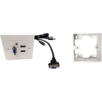 VivoLink WI221293 - CABLE ET CONNECTIQUE - Wall Connection Box HDMI, USB2.0, 3,5mm Audio, VGA HDMI 2.0 support Measure : 86 x 86 x