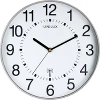 Unilux 400094565 horloge murale/horloge radio "MAXI WAVE", diam. : 400 mm, argent