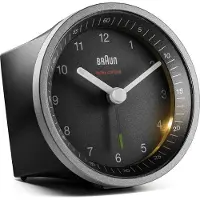 Braun BC07 - Réveil - rond - quartz - bureau - Silver/Black