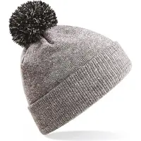 Beechfield Pack 50 Bonnet Snowstar Heather Grey/ Black - Beechfield B450 - Taille One Size