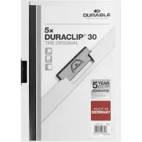 Durable Dossier à pince DURACLIP ORIGINAL 30, DIN A4, blanc (A4, 5x)