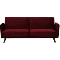 Beliani Canapé-Lit Senja Rouge Foncé Velours