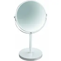Spirella miroir de maquillage miroir à poser miroir de salle de bain "Sydney" grossissement 2x - Ø 17cm - blanc