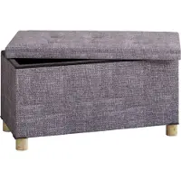 Hioshop Tissu Coffre de siège Banc Coffre Caisse de rangement Ottomane Sizos L Tissu Coffre de siège Banc Coffre Caisse de rangement Ottomane Sizos L