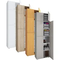 VCM Armoire à chaussures en bois XXL Armoire à vêtements Grande armoire à chaussures Armoire d'entrée Lona 5f A