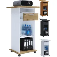 Hioshop Bois Table Meuble Chariot Chariot Beamer Projecteur Roulettes Neta Bois Table Meuble Chariot Chariot Beamer Projecteur Roulettes Neta