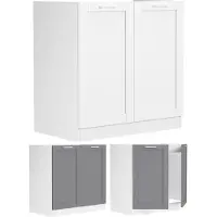 VCM Armoire à laver | Dimensions env. H. 82 x W. 80 x. T. 46 cm | Armoire basse avec deux portes tournantes en style maison de campagne | Mobilier de cuisine – Colura