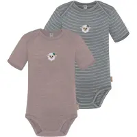 Normani Barboteuse / body 'Tauranga' gris / rose / blanc