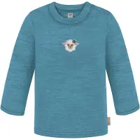 Normani T-Shirt 'Taupo' beige foncé / bleu cyan / vert clair / blanc
