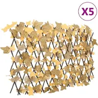 vidaXL Treillis avec feuilles d'érable artificielles 5 pcs. Orange 180x60cm