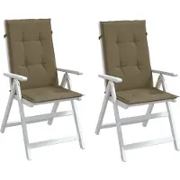 vidaXL Coussins de chaise à haut dossier 2 pcs. Melange Taupe 120x50x4 cm Tissu
