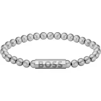 BOSS Bracelet chaîne argentée avec fermoir à logo