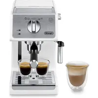 De'Longhi DeLonghi Active Line ECP33.21.W, Plan de travail, Machine à café combinée, 1,1 l, Café moulu, 1100 W, Couleur : blanc