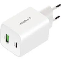 Mobiparts Chargeur mural GaN USB-C/USB-A3.0/QC 45W blanc (45 W, 2 ports), Chargeur USB, Blanc