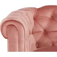 Vente-Unique.nl Fauteuil Chesterfield - Velours Rose Pastel