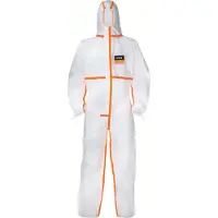Uvex 9837514 Combinaison de protection jetable 4B, blanche/orange, 3XL