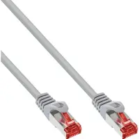 InLine 76450 Câble patch, S/FTP (PiMf), Cat.6, 250MHz, PVC, cuivre, gris, 0,5m