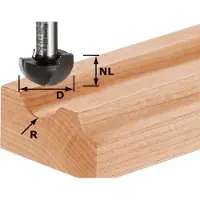 Festool 490984 - Fraise à gorge creuse HW S8 R6,35