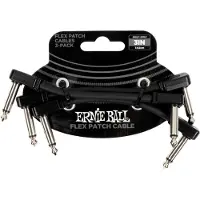 Ernie Ball Cable Patch Flex 7,5Cm - Pack 3 Noir