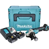 Makita DGA 520 RFJX1 Meuleuse d'angle sans fil 18 V 125 mm X-LOCK Brushless + 2x batterie 3,0 Ah + chargeur + Makpac