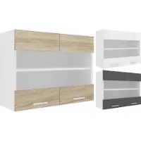 VCM Armoire de cuisine Largeur 80 cm Mat Porte en verre Armoire suspendue Cuisine Meubles de cuisine Esilo