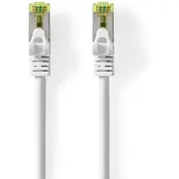 Nedis Câble réseau CAT7 - S/FTP - RJ45 mâle - RJ45 mâle - 5,00 m - Snagless - Rond - LSZH - Blanc - Etiquette