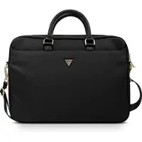 GUESS Sac Torba Nylon Triangle Logo (16"), Sac pour notebook, Noir