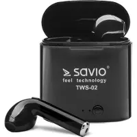 Savio Écouteurs Bluetooth sans fil TWS-02. Noir