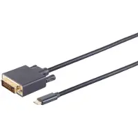 S-Impuls 10-58045 3m DVI-D USB C noir Adaptateur de câble vidéo (3 m), Câble vidéo, Noir