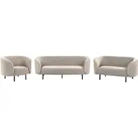 Beliani Ensemble De Canapés 6 Places En Tissu Taupe Loen
