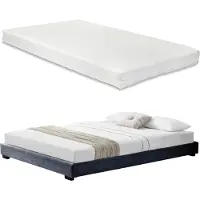 Corium Lit rembourré avec matelas en mousse froide et sommier à lattes 140x200 cm Lit avec matelas ÖKO-TEX Standard 100 Lit pour jeunes imitation cuir en gris foncé