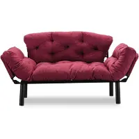 Chic Home Collection Del Sofa Canapé-lit 2 places | Tissu Easy Clean | Maroon