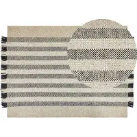 Beliani Tapis en laine 140 x 200 cm blanc cassé et noir TACETTIN Lumarko! (140 x 200 cm)