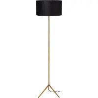 Lucide Tondo - lampadaire - Ø 38 x 147 cm - noir avec or