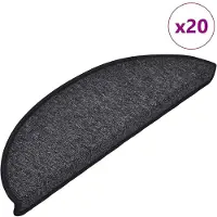 vidaXL Tapis d'escalier 20 pièces 56 x 17 x 3 cm Anthracite Demi-rond