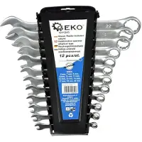 GEKO BSD Jeu de clés mixtes métriques - Satinées Jeu de clés, Jeu de clés mixtes, Jeu de clés mixtes 6-22mm - 12 pièces