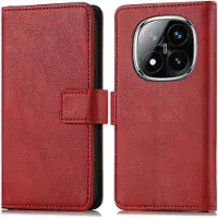 IMoshion Étui de télephone portefeuille de luxe pour Xiaomi Redmi Note 14 Pro (5G) - Rouge