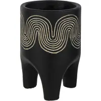 J-Line Cachepot sur pied golf ciment noir small