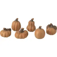 J-Line Boite 6 citrouille porcelaine marron
